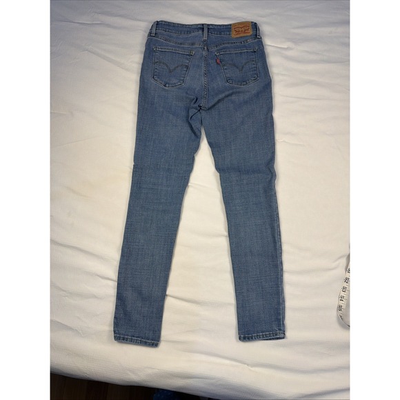 Levi's Jeans Women's 27 Blue Denim Cotton Stretch Pockets Skinny Leg Zip Fly - Picture 6 of 6